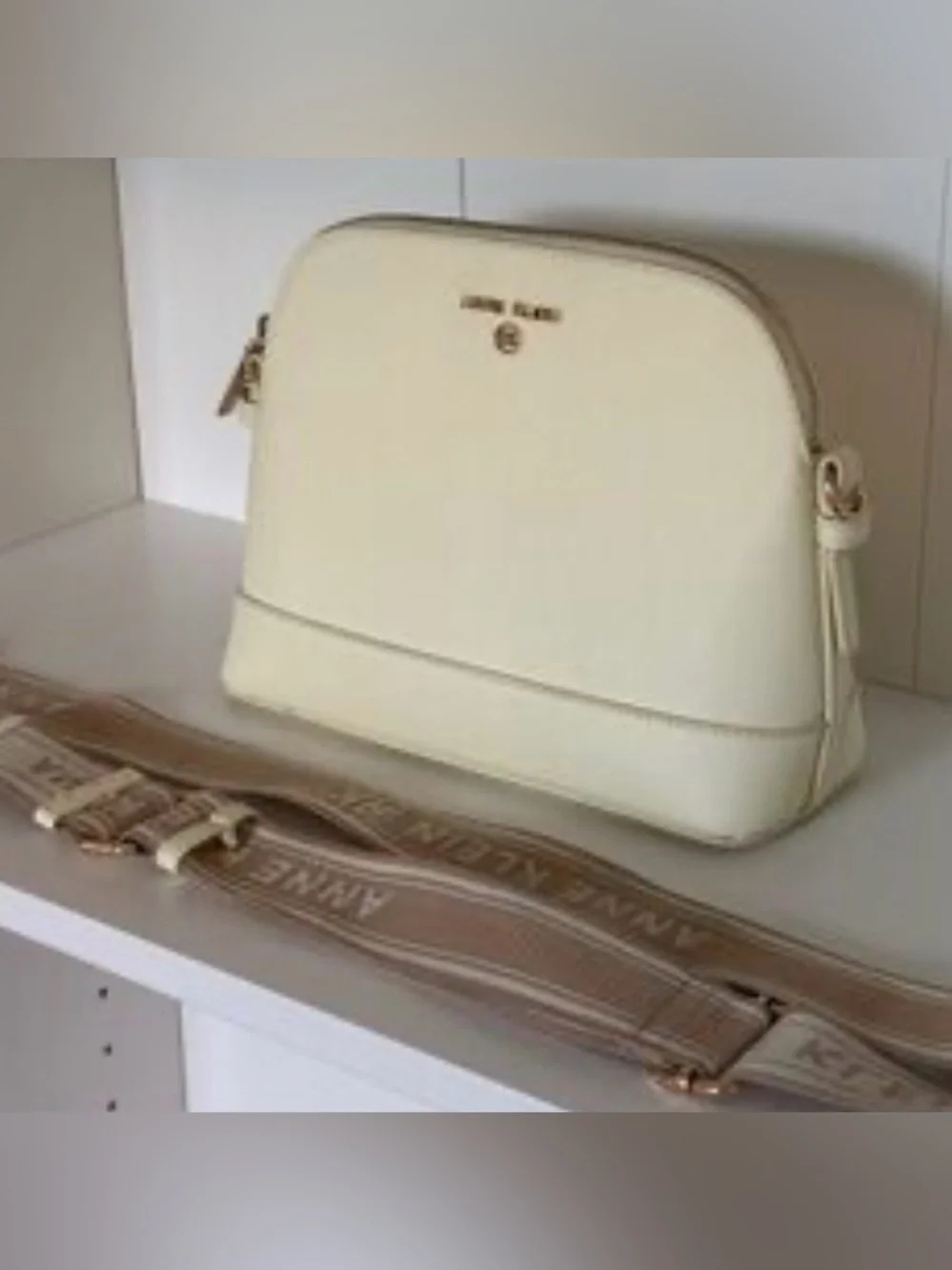 Anne Klein Pale Butter Yellow Dome Crossbody Bag